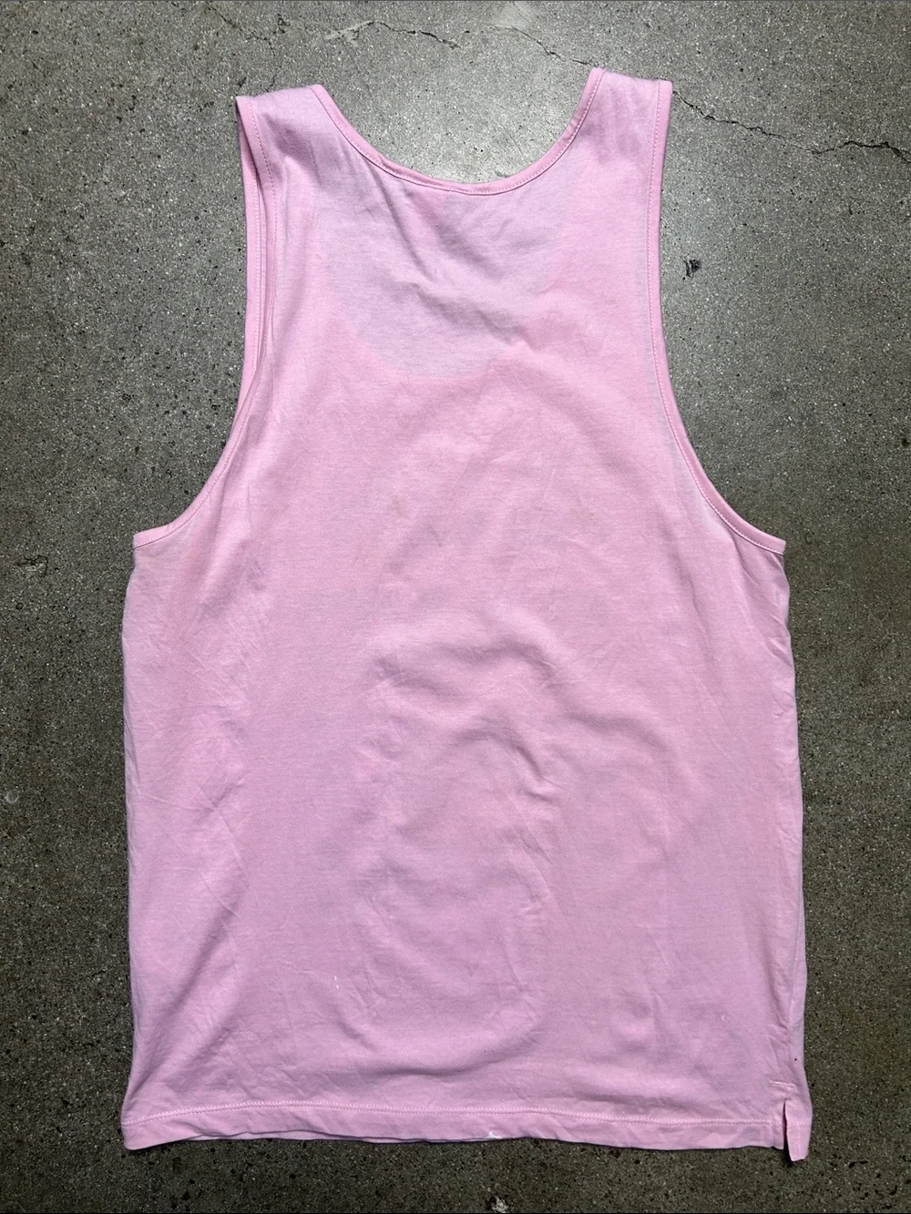 H&M Pink Men's Graphic Swim Tank with Black Text